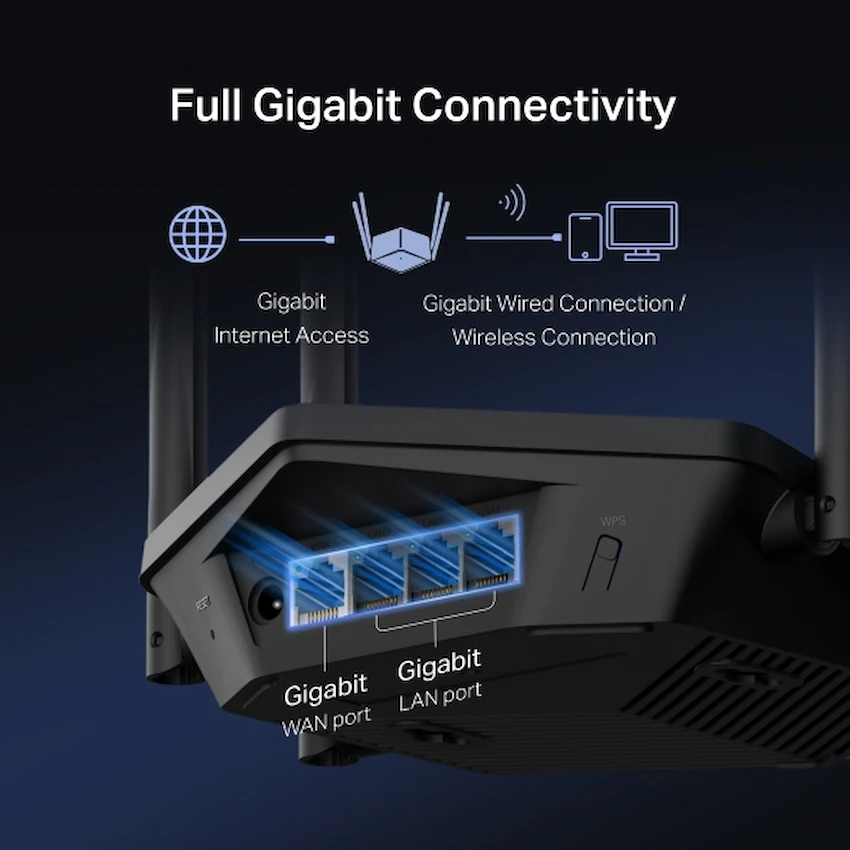Router WiFi Mercusys MR78X (WiFi 6 Băng Tần Kép AX2700)