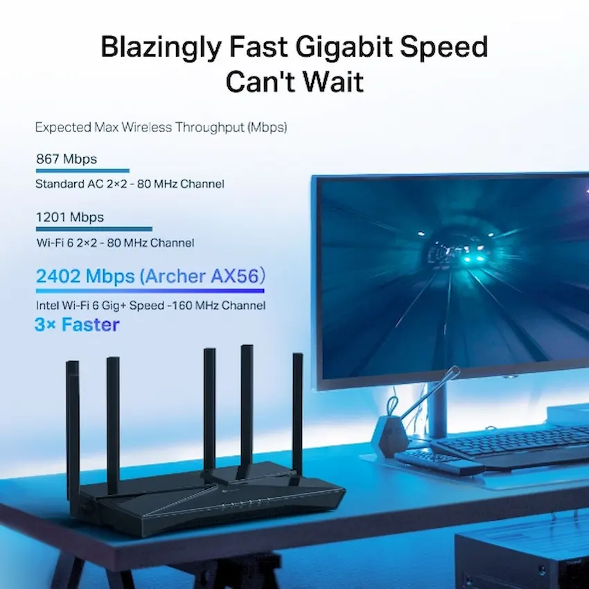 Router WiFi TP-Link Archer AX56 (WiFi 6 Gigabit AX3000, HP Version)