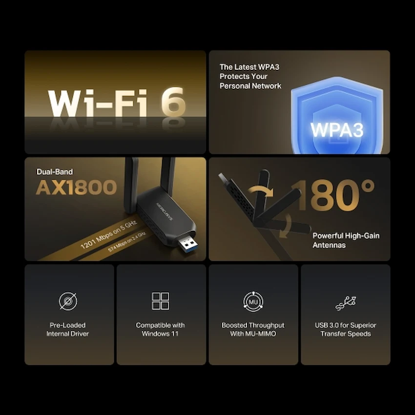 USB WiFi 6 Mercusys MA72XH