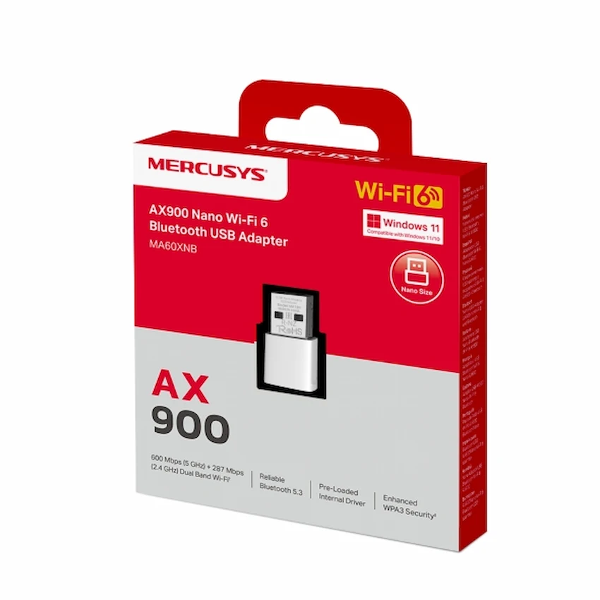 USB WiFi Bluetooth Mercusys MA60XNB (WiFi 6 + Bluetooth 5.3)