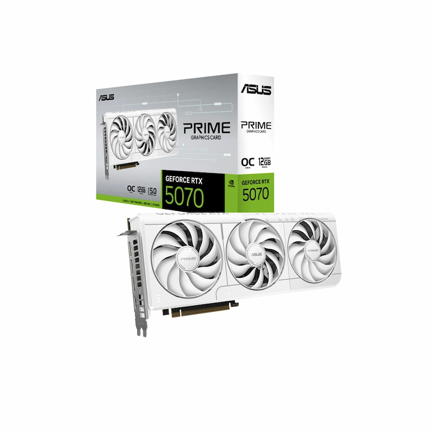 VGA ASUS PRIME GeForce RTX 5070 12GB GDDR7 White OC Edition (PRIME-RTX5070-O12G-WHITE)