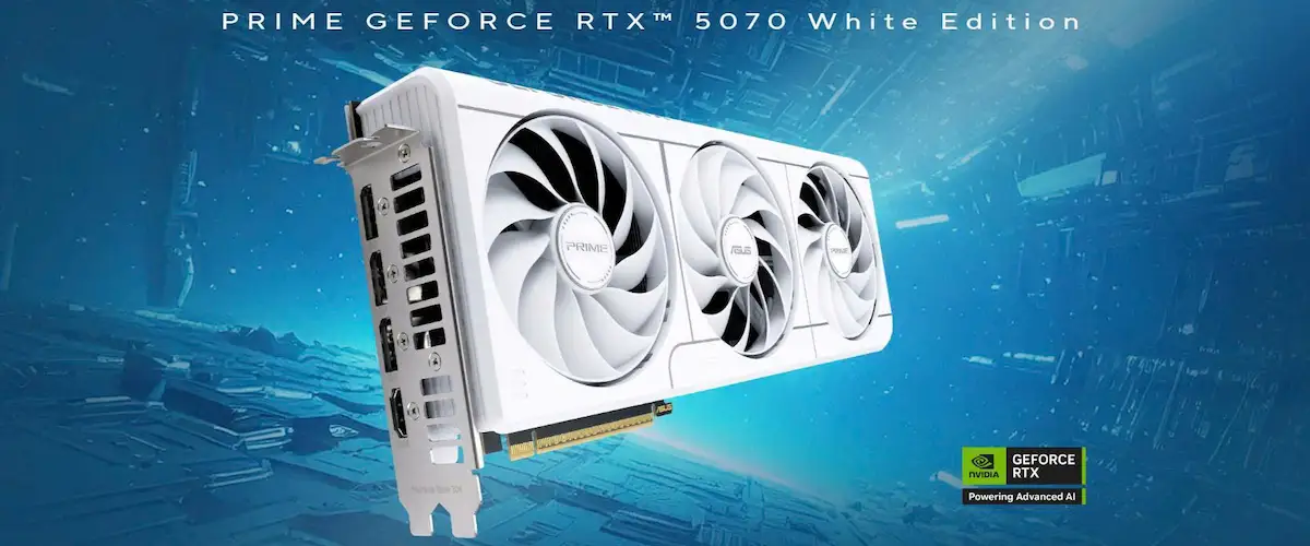 VGA ASUS PRIME RTX 5070 O12GB GDDR7 White (PRIME-RTX5070-O12G-WHITE) VGA ASUS PRIME RTX 5070 O12GB GDDR7 White
