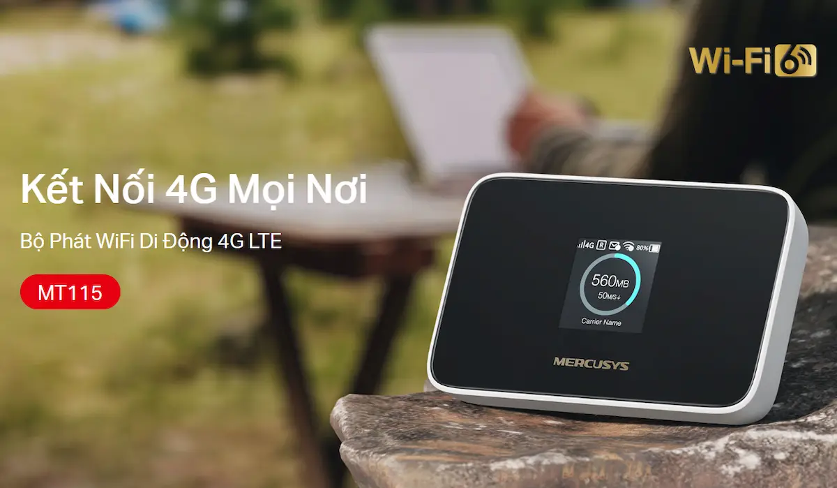 Bộ Phát WiFi 4G Di Động Mercusys MT115 Bộ Phát WiFi 4G Di Động Mercusys MT115