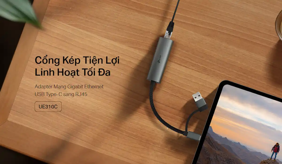 Bộ chuyển đổi USB-C sang RJ45 TP-Link UE310C Bộ chuyển đổi USB-C sang RJ45 TP-Link UE310C