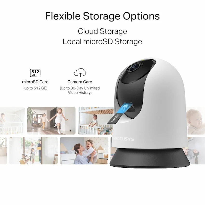 Camera Wifi Mercusys MC200 2MP (Full HD 1080p, Quay Quét 360°, Đàm thoại hai chiều, Tầm nhìn ban đêm)