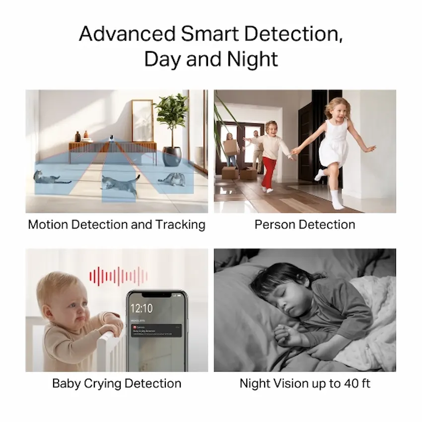 Camera Wifi Mercusys MC200 2MP (Full HD 1080p, Quay Quét 360°, Đàm thoại hai chiều, Tầm nhìn ban đêm)