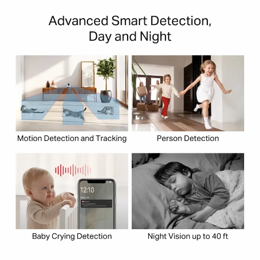 Camera Wifi Mercusys MC210 2K 3MP (Quay Quét 360°, Đàm thoại hai chiều, Tầm nhìn ban đêm)