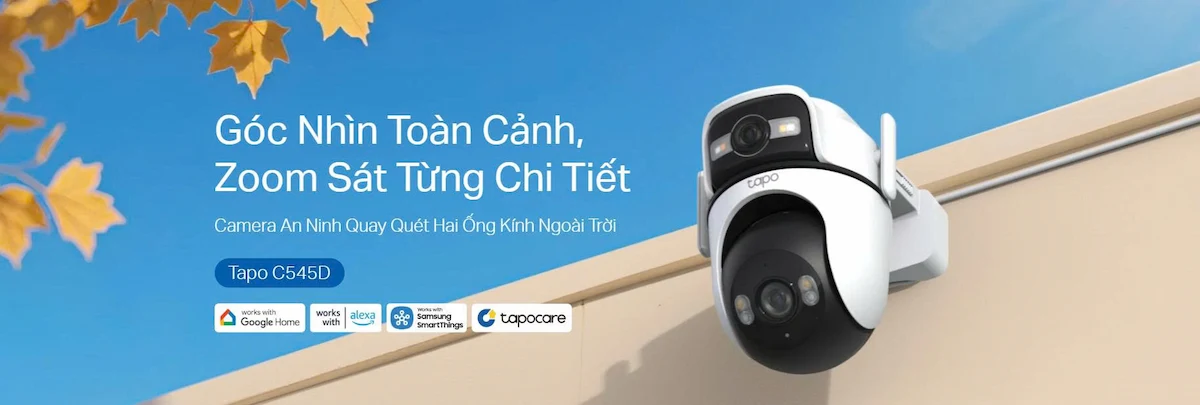 Camera Wifi TP-Link Tapo C545D 2K 3MP ( Ống Kính Kép 2K, Đàm thoại hai chiều, Ngoài trời) Camera Wifi TP-Link Tapo C545D 2K 3MP