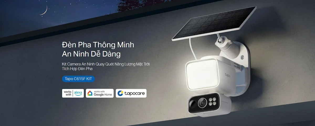 Camera Wifi TP-Link Tapo C615F KIT (Quay Quét, Năng Lượng Mặt Trời, Tích Hợp Đèn Pha) Camera Wifi TP-Link Tapo C615F KIT