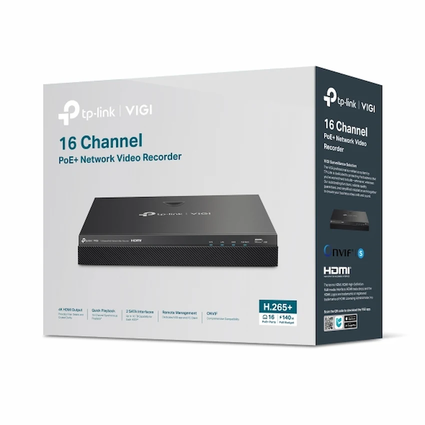 Đầu Ghi Hình TP-Link VIGI NVR2016H-16MP (POE+, 16 Kênh, xuất video HDMI 4K, PoE 140W)
