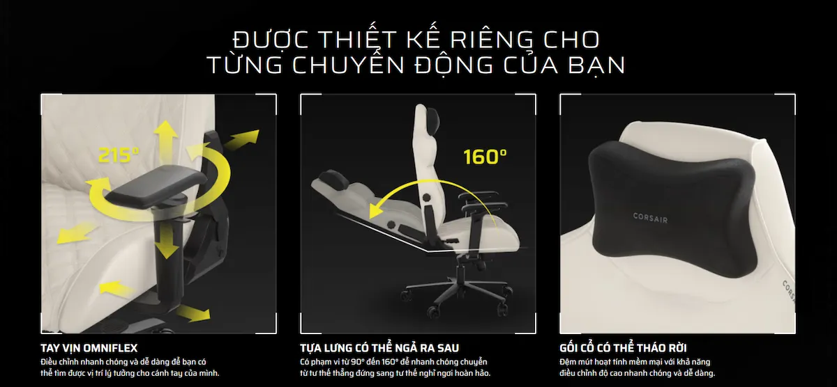 Ghế Corsair TC500 LUXE Frost Ghế Corsair TC500 LUXE Frost