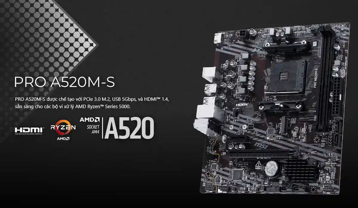 Mainboard MSI PRO A520M-S DDR4 Mainboard MSI PRO A520M-S DDR4
