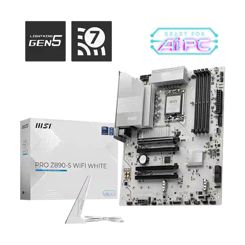Mainboard MSI PRO Z890-S WIFI WHITE (ATX, SK LGA1851, LAN 2.5G, Wi-Fi 7, BT 5.4)