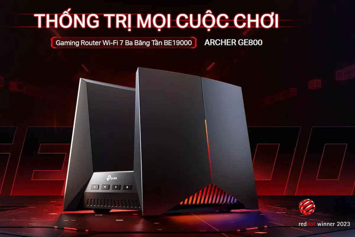 Router WiFi 7 Gaming TP-Link Archer GE800 (WiFi 7 BE19000 Ba Băng Tần) Router WiFi 7 Gaming TP-Link Archer GE800