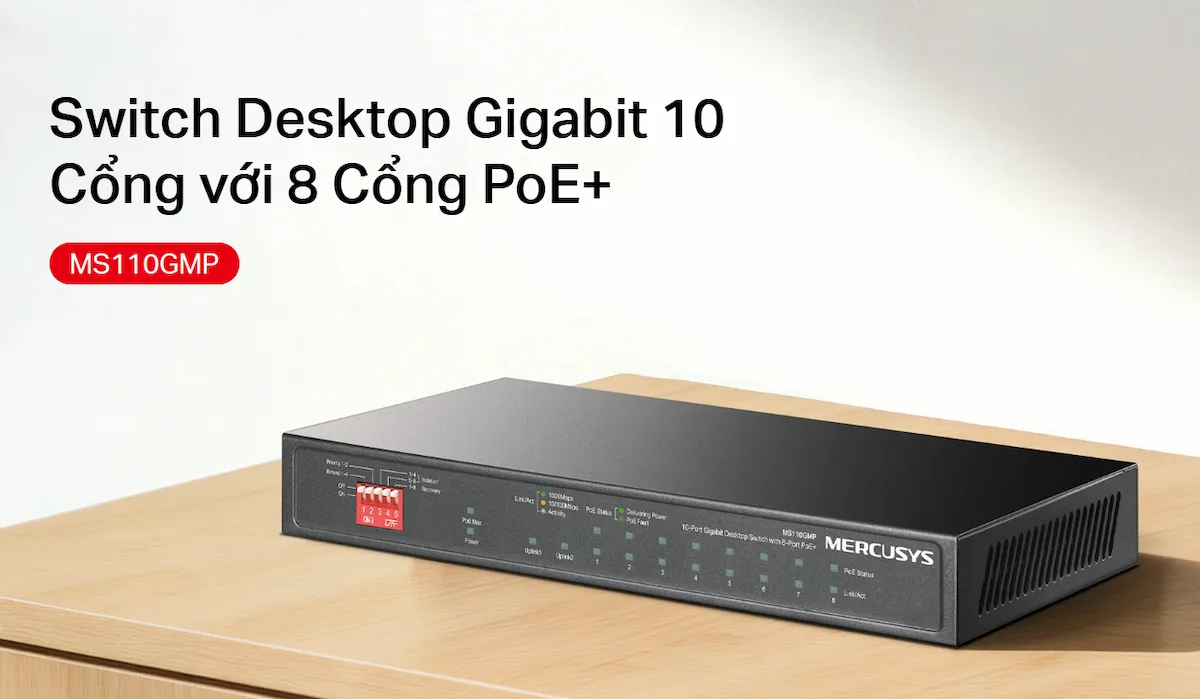 Switch Desktop Mercusys MS110GMP Switch Desktop Mercusys MS110GMP