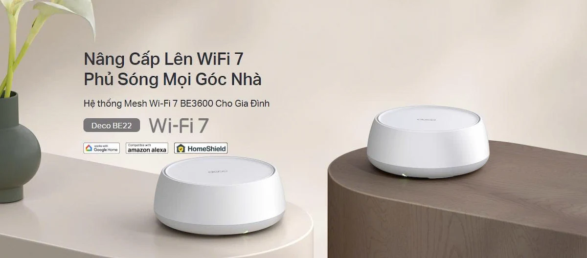 WiFi 7 Mesh TP-Link Deco BE22 2-Pack (WiFi 7 BE3600 Cho Gia Đình) WiFi 7 Mesh TP-Link Deco BE22 2-Pack