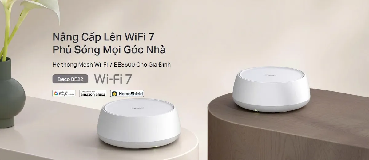WiFi 7 Mesh TP-Link Deco BE22 3-Pack (WiFi 7 BE3600 Cho Gia Đình) WiFi 7 Mesh TP-Link Deco BE22 3-Pack